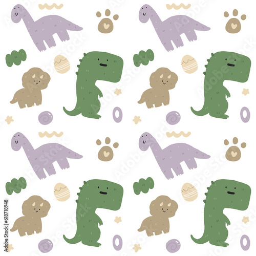 Dinosaur cute cartoon pattern for wallpaper background backdrop poster postcard
