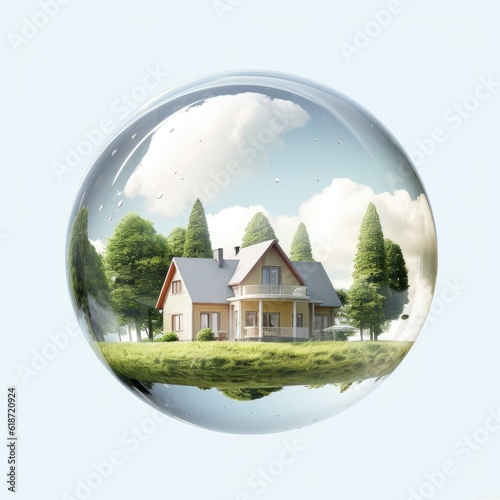 Country house in a soap bubble