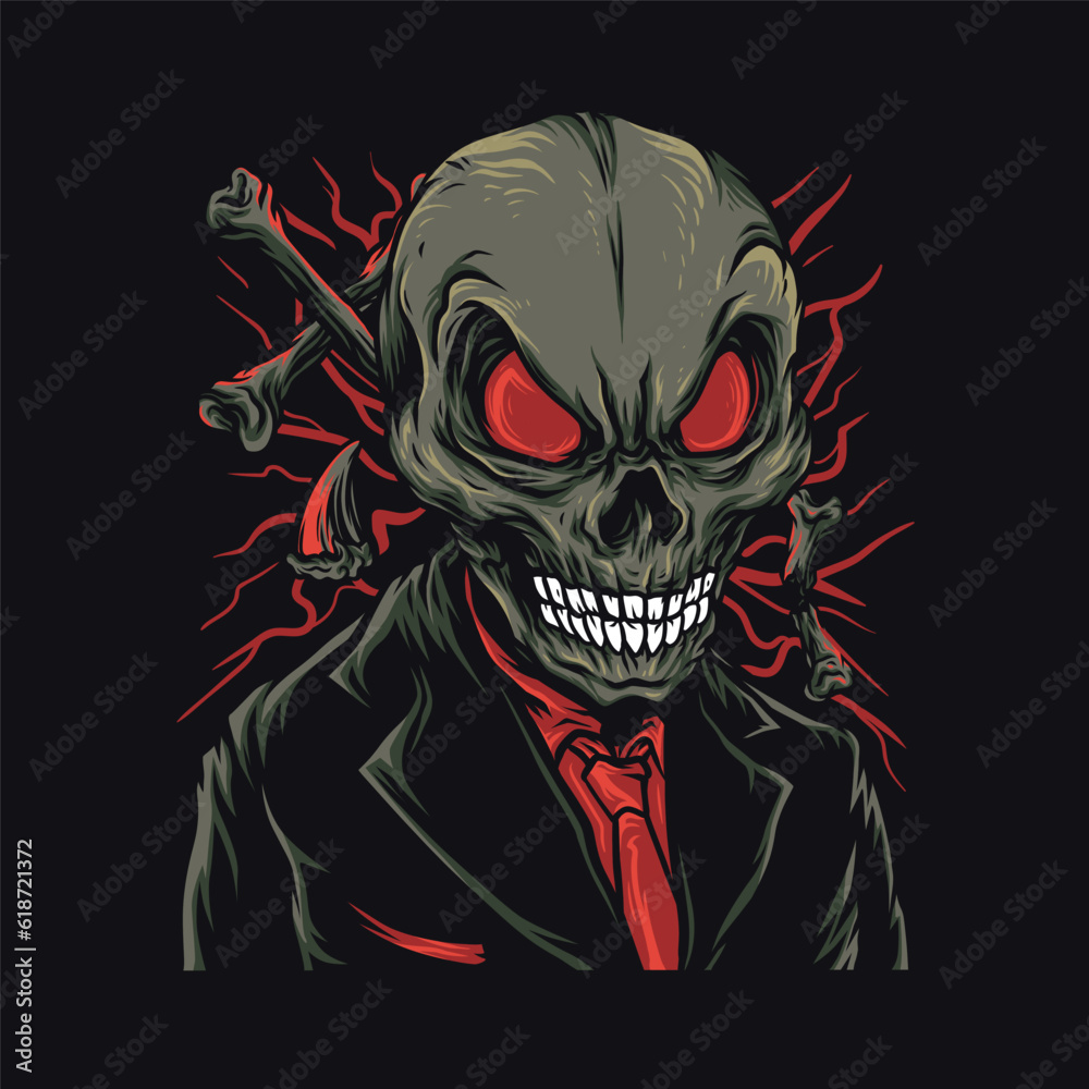 Skull in-suit vector art Skull in-suit vector art