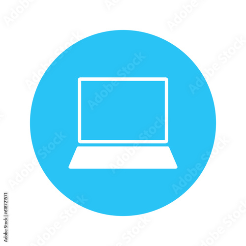 computer icon in a blue circle
