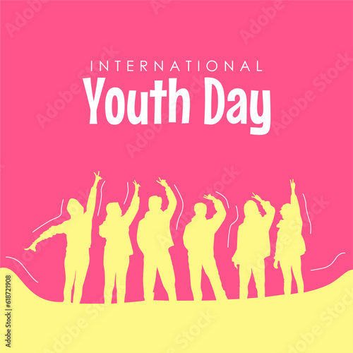 international youth day poster template flat design