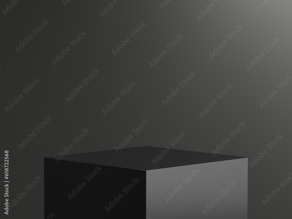 Mockup Black cube standy background