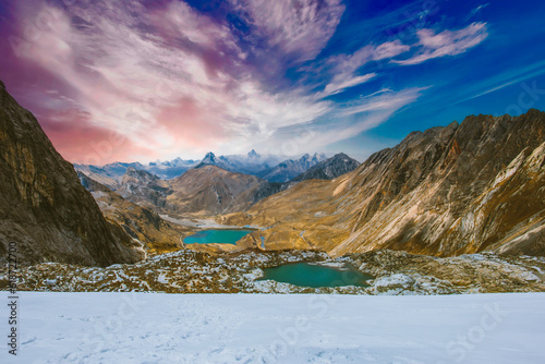 Snowy and mountainous landscape in Peru
