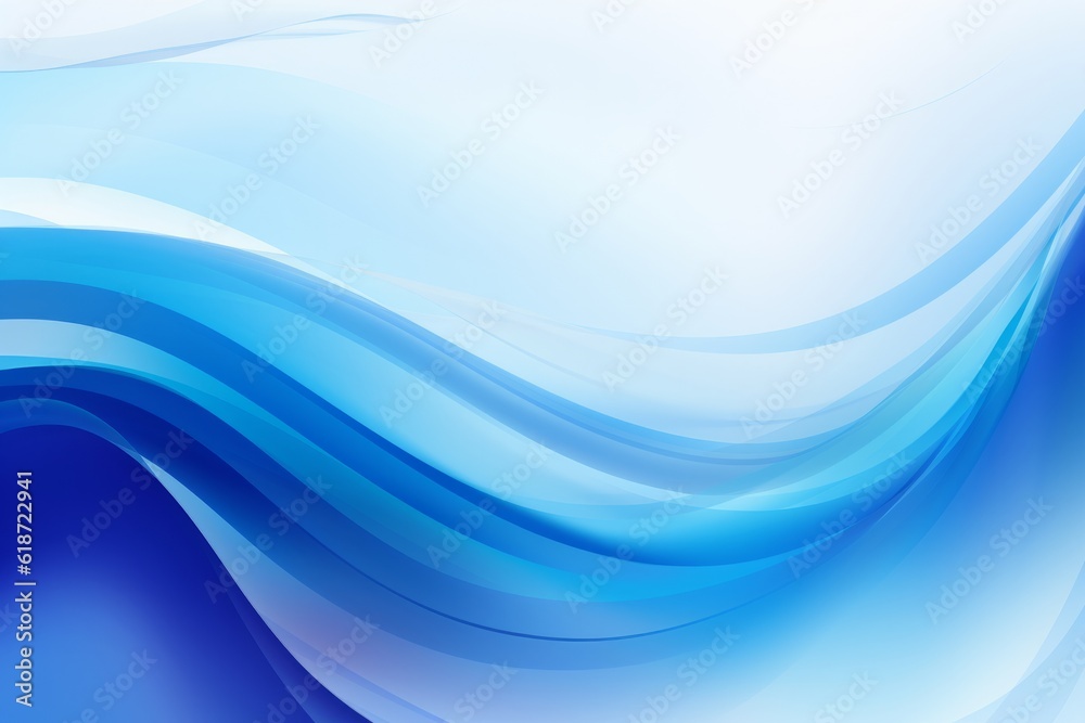 Mesmerizing Abstract Blue Wave on Background Generative AI Mesmerizing Abstract Blue Wave on Background Generative AI