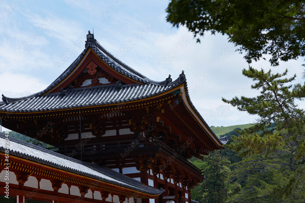 Japanese shrine roof, Japan travel	