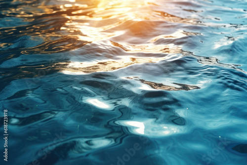 Water surface that reflects sunlight, Generative AI