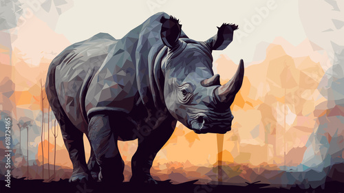 Illustration of a Black rhinoceros. © art4all