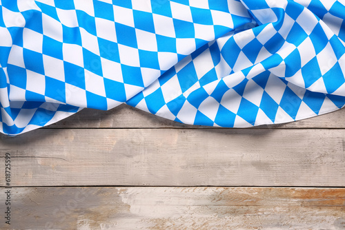 Flag of Bavaria on grey wooden background