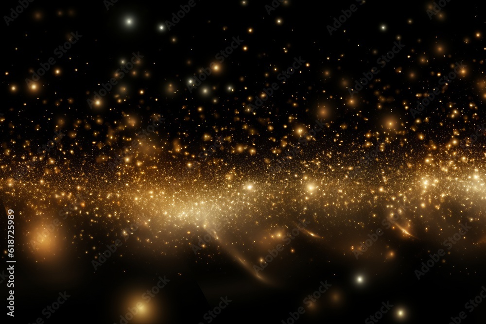 Abstract Glittering Lights Background: Gold and Black De Focused Banner Generative AI Abstract Glittering Lights Background: Gold and Black De Focused Banner Generative AI