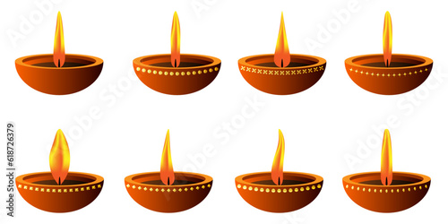 Set Of Diyas For Diwali Decoration