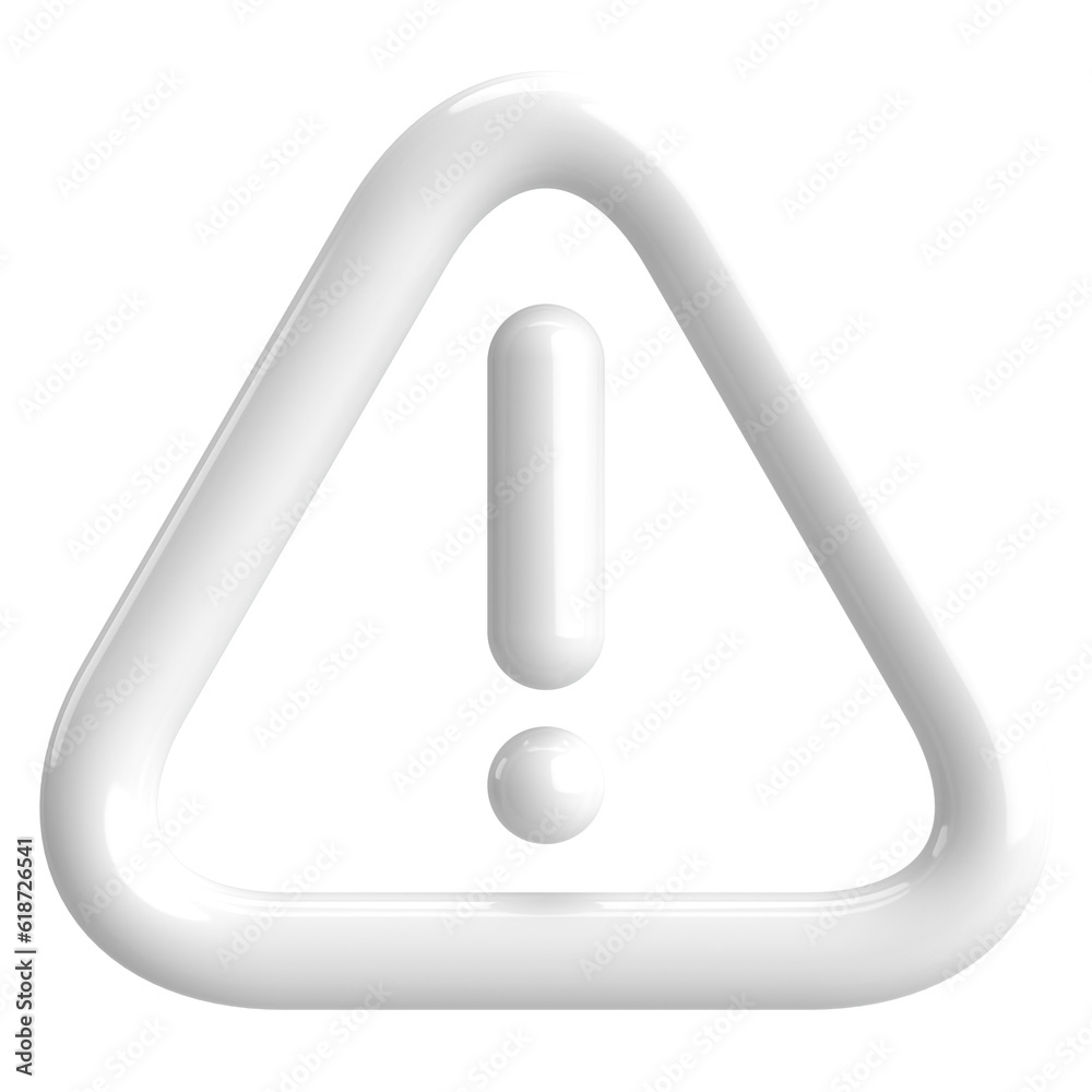 Warning sign. Exclamation mark. 3D illustration. Warning sign. Exclamation mark. 3D illustration.