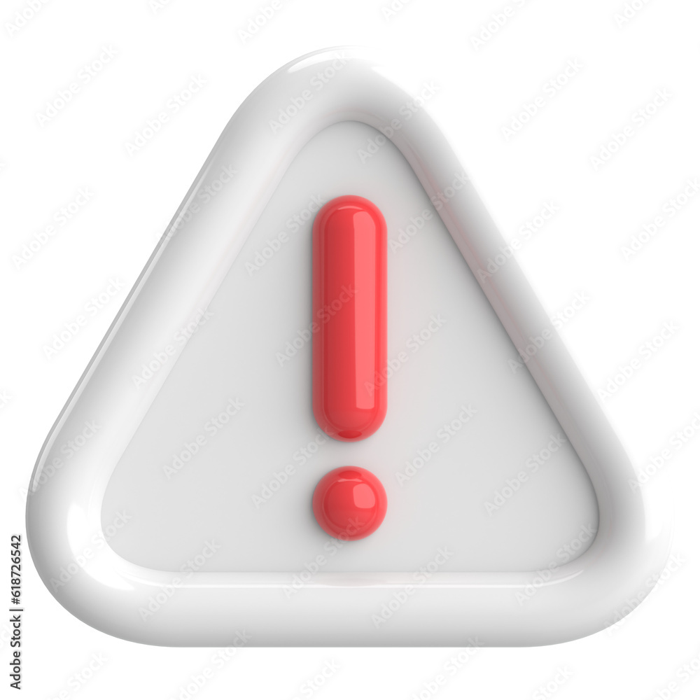 Warning sign. Exclamation mark. 3D illustration. Warning sign. Exclamation mark. 3D illustration.
