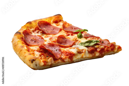 Quattro Stagioni Pizza Slice On Isolated Transparent Background, Png. Generative AI