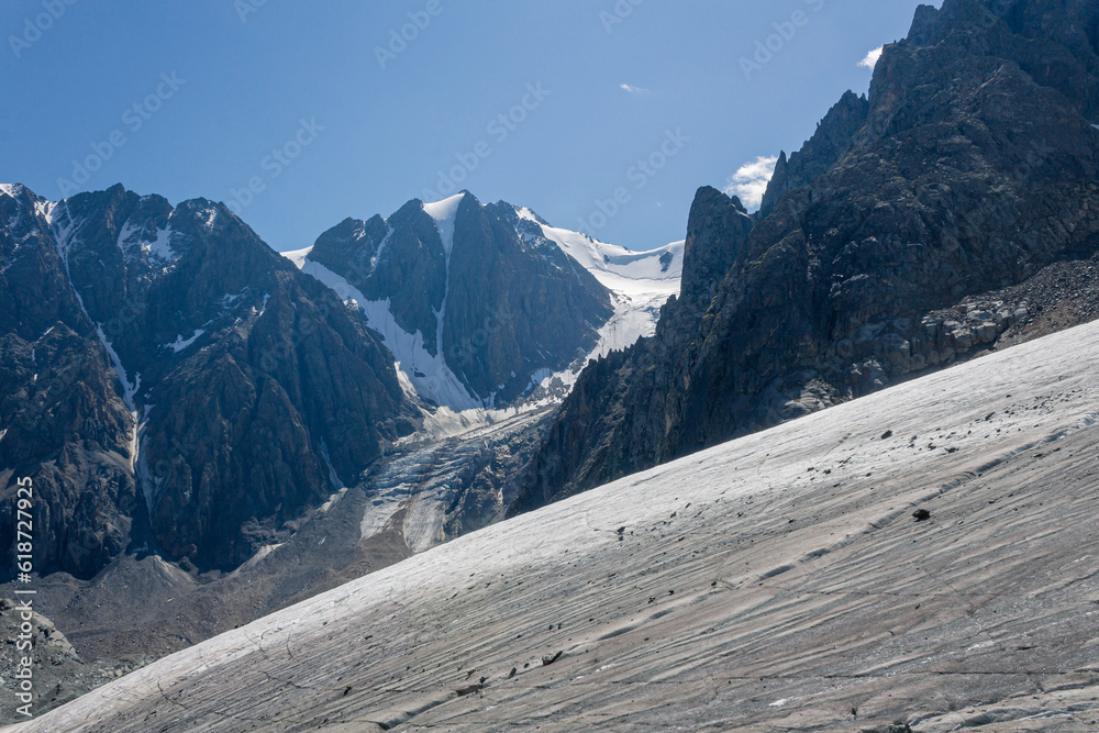 glacier in the Altai mountains, Aktru glacier in the Altai mountains, Aktru