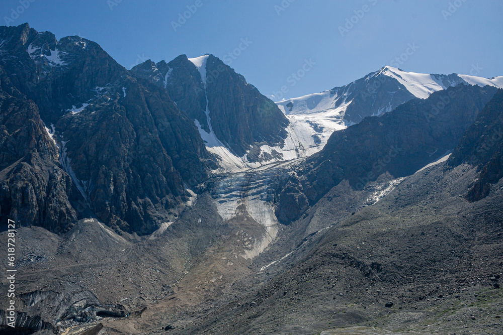 glacier tongue in the Altai mountains, Aktru glacier tongue in the Altai mountains, Aktru