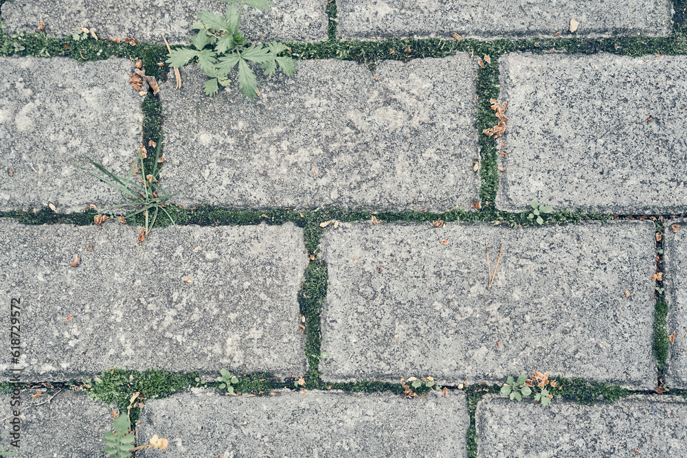Paving slabs. Seamless textures, amenable to stacking, closeup rows