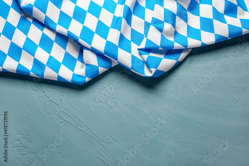 Flag of Bavaria on blue background