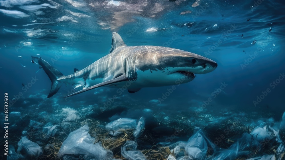 Naklejka premium Ocean pollution campaign