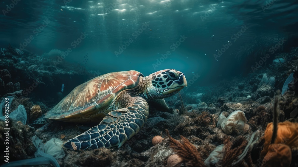 Obraz premium Ocean pollution campaign