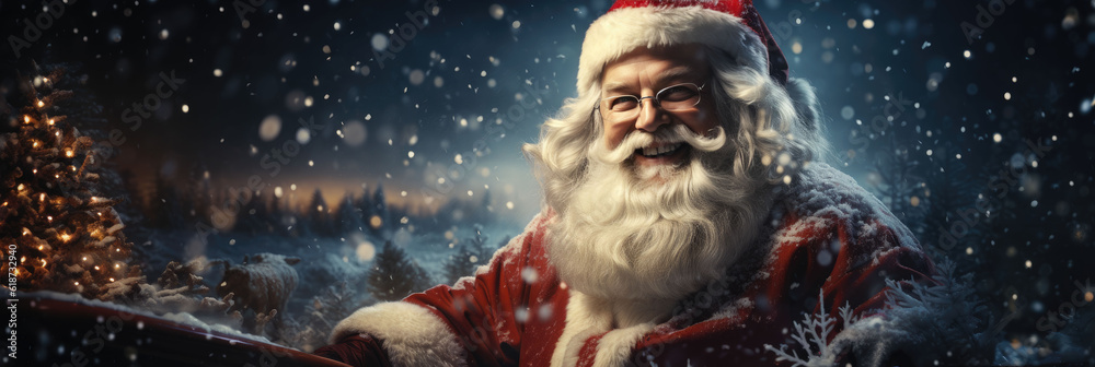 Santa Claus smiling in the Christmas holiday Santa Claus smiling in the Christmas holiday