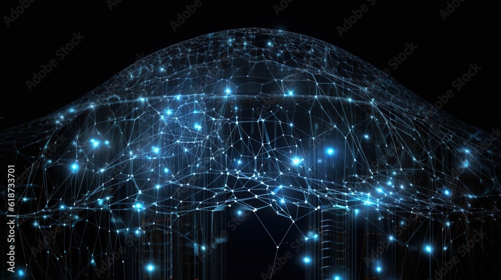 Obraz premium Abstract Artificial intelligence. Technology web background. Virtual concept illustration