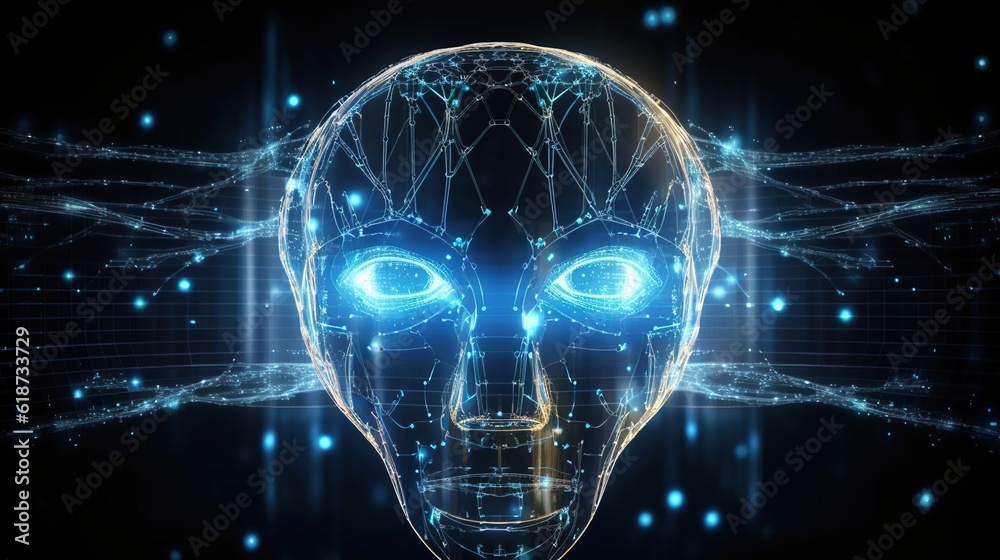 Abstract Artificial intelligence. Technology web background. Virtual concept illustration Abstract Artificial intelligence. Technology web background. Virtual concept illustration