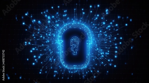 Wallpaper Mural Abstract Artificial intelligence. Technology web background. Virtual concept illustration Torontodigital.ca