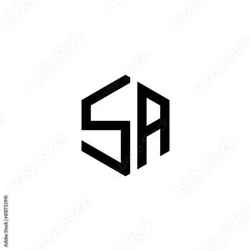 SA Letter Logo Design polygon Monogram Icon Vector Template