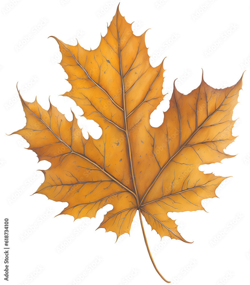 Fototapeta premium Watercolor autumn leaf.