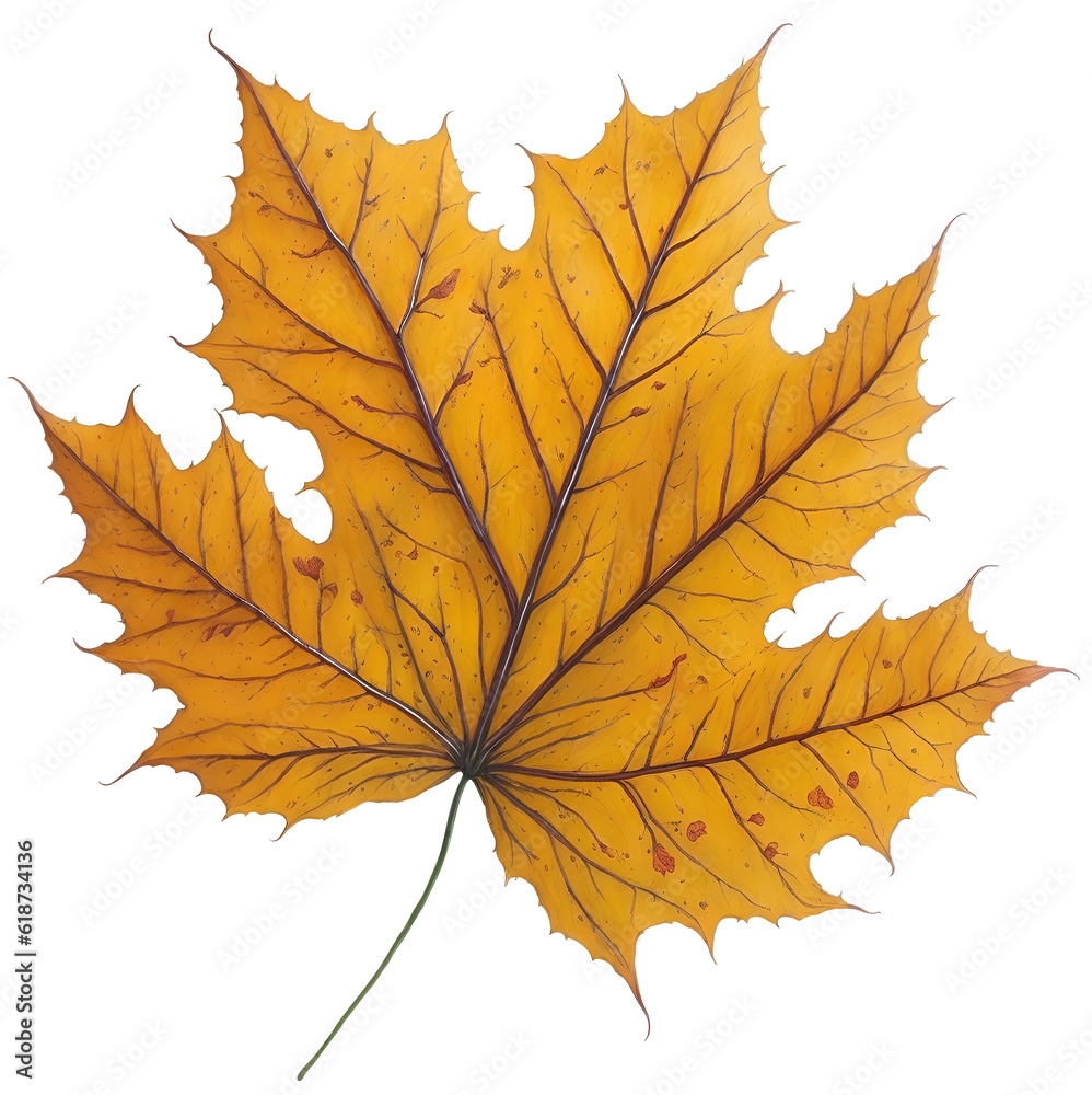 Watercolor autumn leaf. Watercolor autumn leaf.