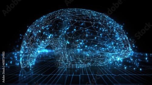 Abstract Artificial intelligence. Technology web background. Virtual concept illustration