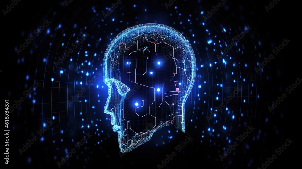 custom made wallpaper toronto digitalAbstract Artificial intelligence. Technology web background. Virtual concept illustration