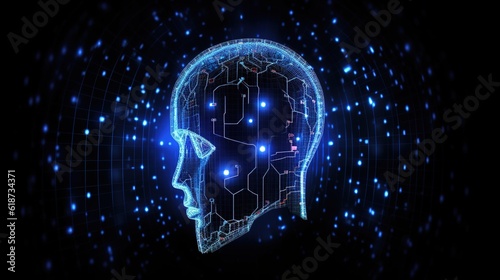 Wallpaper Mural Abstract Artificial intelligence. Technology web background. Virtual concept illustration Torontodigital.ca