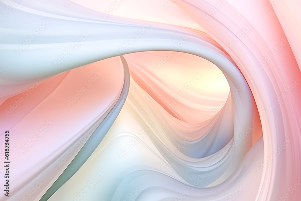 Fototapeta premium Smooth and Soft pastel rainbow Satin Silk Background. Generative AI.