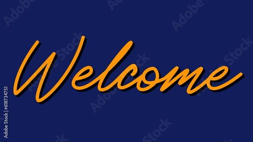 Welcome handwritten animated typography font text
