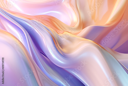 Smooth and Soft pastel rainbow Satin Silk Background. Generative AI.