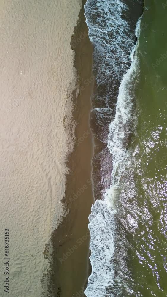 Drone view of Dikili sea and writing on the beach Drone view of Dikili sea and writing on the beach