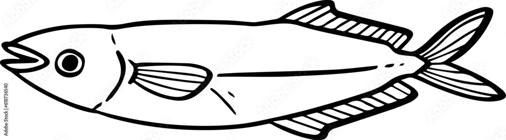 cartoon fish drawing illustration. Stock Vector | Adobe Stock