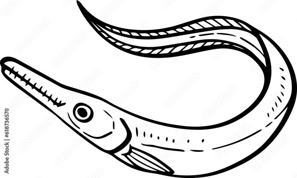 Fototapeta premium cartoon fish drawing illustration.