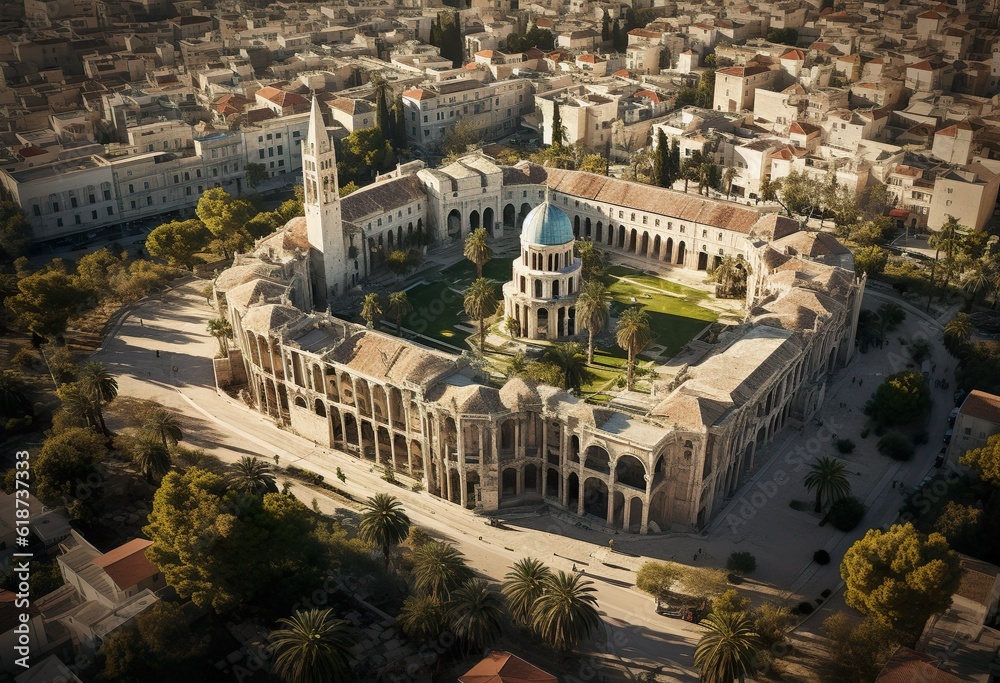 Aerial view of Diocletians palace in Split Croatia