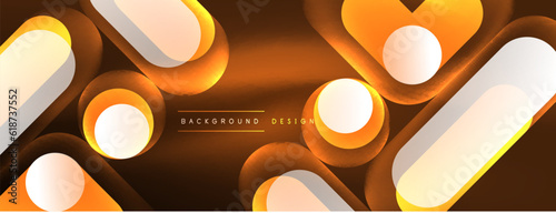 Neon circle abstract background. Template for wallpaper, banner, presentation, background