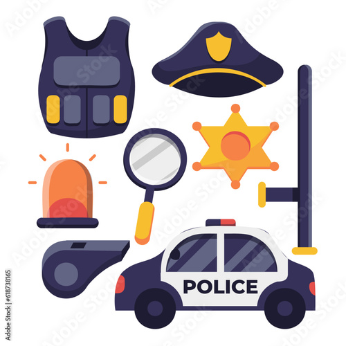 Police professional equipment set