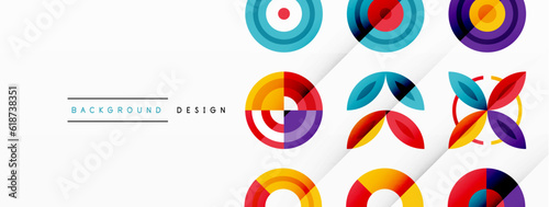 Colorful circles in a grid composition abstract background. Design for wallpaper, banner, background, landing page, wall art, invitation, prints, posters