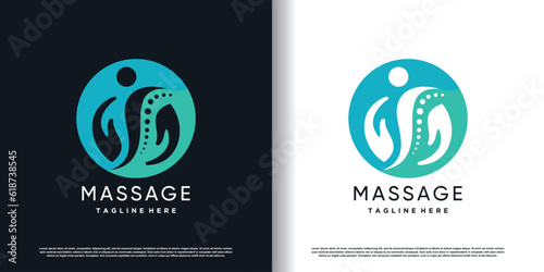 chiropractic logo design vector with creative  unique concept premium vector