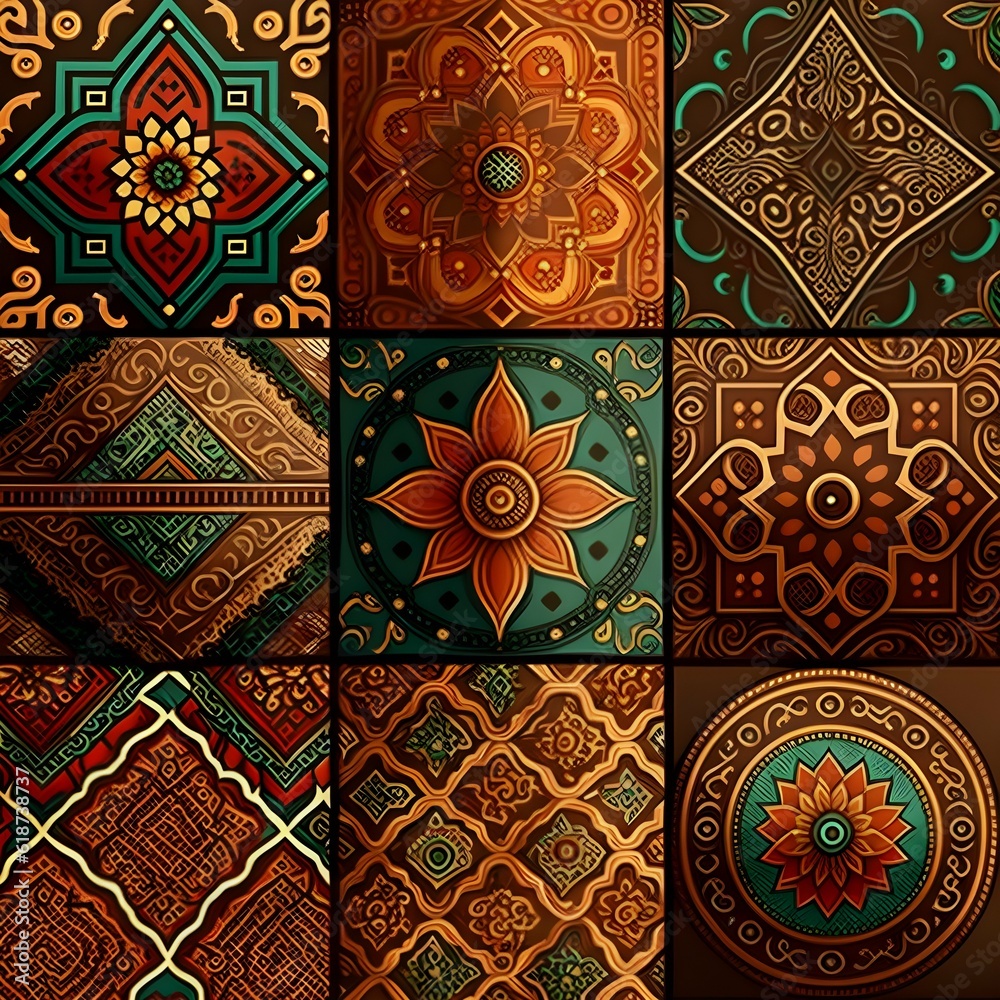 indian patterns wallpaper illustration 