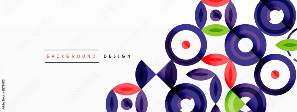 Obraz premium Colorful circles abstract background. Hi-tech design for wallpaper, banner, background, landing page, wall art, invitation, prints, posters