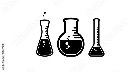 Chemistry beakers silhouette