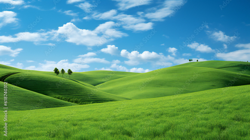 Obraz premium landscape with grass and sky