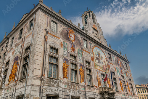 Fototapeta Naklejka Na Ścianę i Meble -  Bank of Saint George (Casa delle compere e dei banchi di San Giorgio) know as Ufficio di San Giorgio in Genoa city of Liguria.One of the oldest chartered banks, Genova, Italy