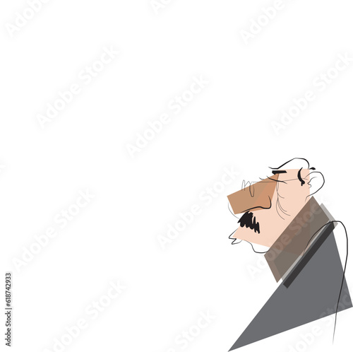 professor illustration as old man 